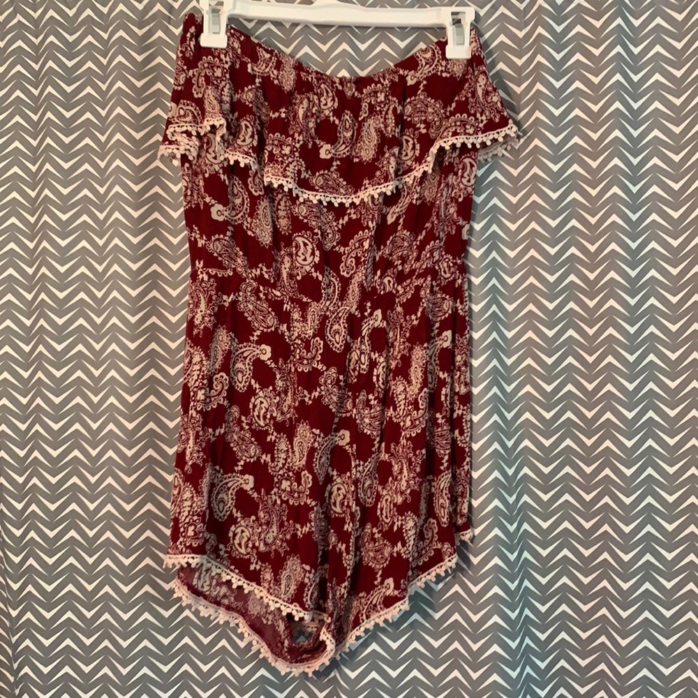 Strapless Printed Romper